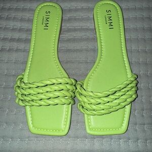 Simmi Lime Green Braided Sandals. Size US 9. NWOT